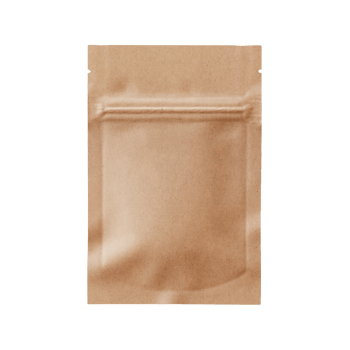 Brown kraft paper stand up pouch isolated on transparent background for food product png