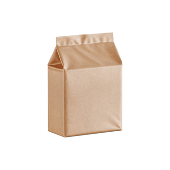Brown paper bag isolated on transparent background for food or product packaging png