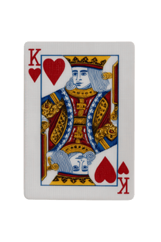 King of Hearts Playing Card with Bright Colors and Intricate Design png