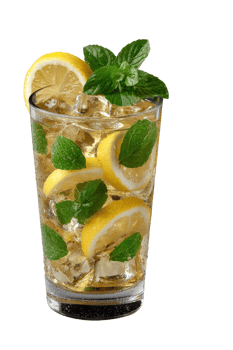 Refreshing Mint Lemonade with Ice and Fresh Mint Leaves png
