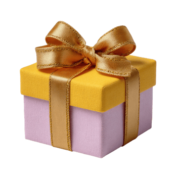 Colorful Gift Box with Satin Bow for Celebrations and Occasions png