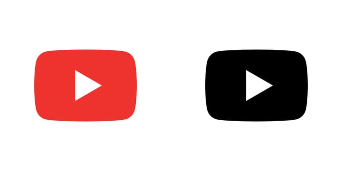 YouTube Color Black Icon YouTube App Logo vector