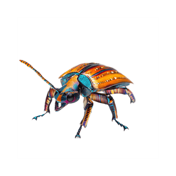Jewel Beetle Macro Shot Isolated Transparent Background png