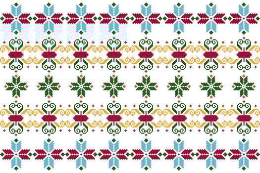Folk Pixel Mosaic Design vector