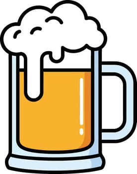 Enjoy a refreshing, foamy beer in a classic glass mug perfect for celebrations and casual gatherings. vector