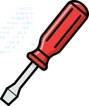 Red handled screwdriver tool for repairs and DIY projects vector