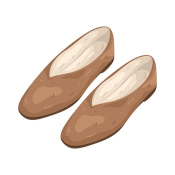 Illustration of Beige Flat Shoes vector