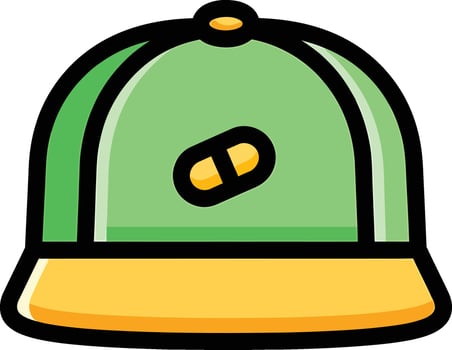 Trendy green cap with pill design for youthful fashion statements and modern lifestyle appeal vector