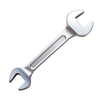 Polished Metal Wrench Resting Isolated on Transparent Background png