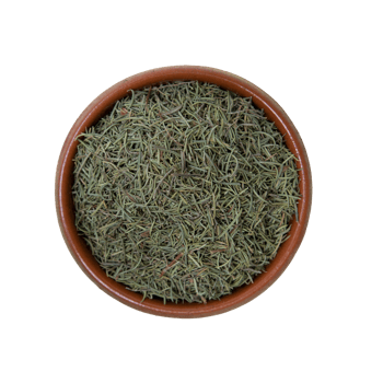 Dried dill in a bowl isolated on transparent background, ready for seasoning food png