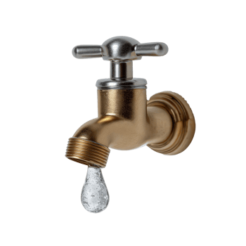 Vintage Faucet with Water Drop Isolated on White Background png
