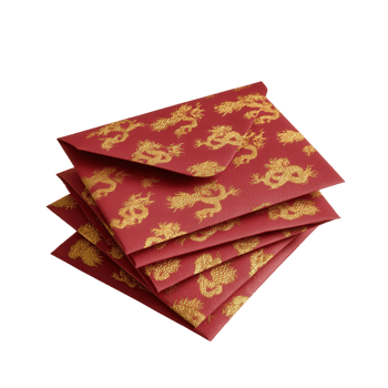 Red Envelopes with Gold Dragon Design for Festive Celebrations png