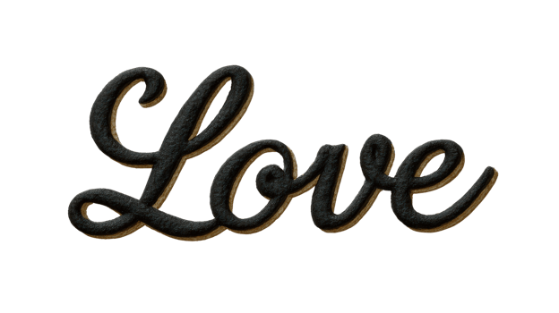 Elegant Script Design of the Word Love in Artistic Typography png