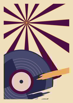 Poster Background Vinyil music retro vintage vector