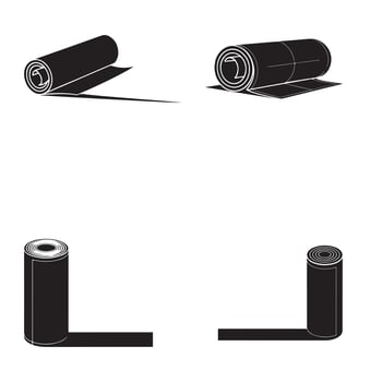 Rolled-up Material Icons Set vector
