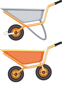 Wheelbarrows in Orange and Gray vector