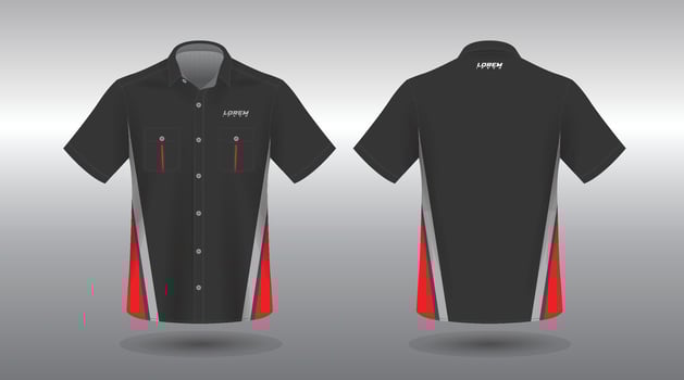 Black and red short sleeve shirt design vector