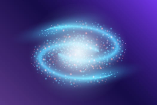 An Abstract Galaxy. Isolated Illustration of a Universe Object on Dark Background. Minimal Art Style Space Illustration vector