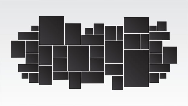 collage frames boards mosaic frame photos pallet display. photo montage. mood board branding interior vector