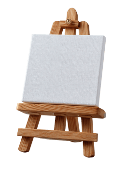 Blank Canvas on Wooden Easel for Painting and Creative Projects png