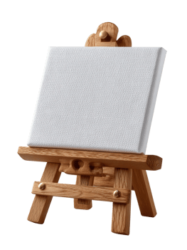 Empty Canvas on Wooden Easel Ready for Artistic Creation png