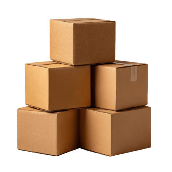 Stacked Brown Cardboard Boxes for Shipping and Storage Solutions png