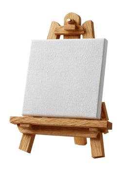 Blank Canvas on Wooden Easel for Artistic Creations and Inspiration png