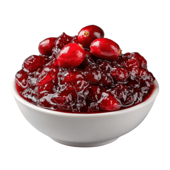 Fresh Cranberry Sauce in White Bowl on Isolated Background png