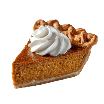 Delicious Pumpkin Pie Slice with Whipped Cream Topping png