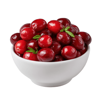 Fresh Red Cranberries in a White Bowl for Healthy Eating Ideas png