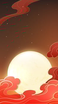 Moonlit sky with colorful clouds vector