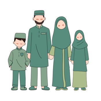 Muslim Family With Two Children png
