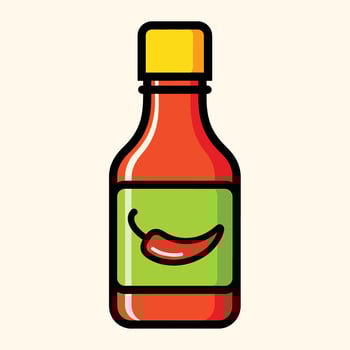 Spice up your life with this vibrant hot sauce bottle illustration, perfect for culinary designs vector
