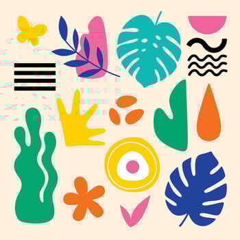 Playful colorful abstract shapes create fun modern art, perfect for bold designs and youthful vibes vector
