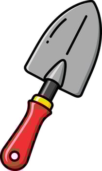 Gardening fun with cute trowel, perfect for illustrating spring planting and playful outdoor designs vector