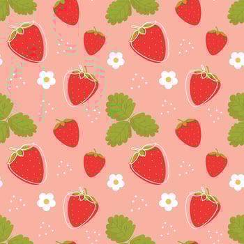 Strawberry pattern design vector