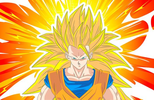 Super Saiyan 3 Goku Power Portrait vector