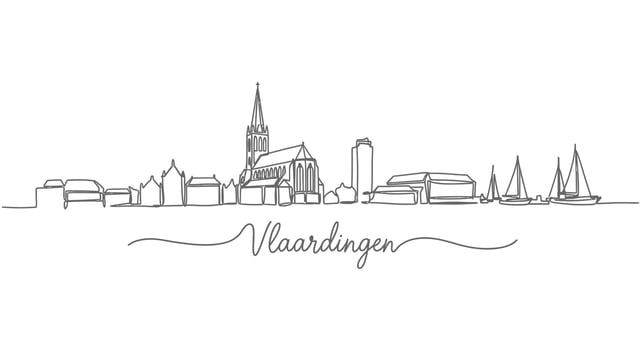 Vlaardingen Skyline Line Art with Netherlands, and Cityscape Illustration. vector