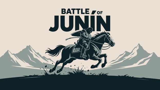 Battle of Junin Historical Event Horseback Victory Illustration design vector