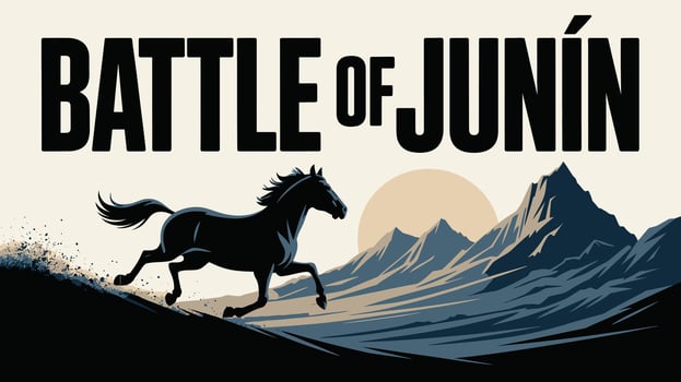 Battle of Junin Historical Event Horseback Victory Illustration vector