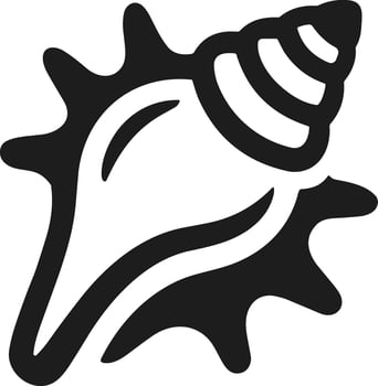 Sea Shell Silhouette - Minimal Ocean Conch Illustration vector