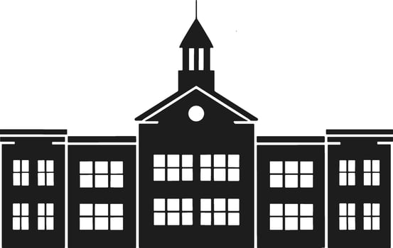 School Building Silhouette - Classic for Education and Academic Institutions vector