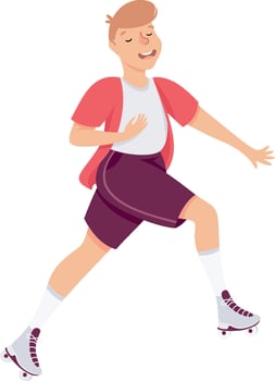 Smiling Man Character Dancing on Roller Skates Performing Tricky Movement Illustration vector