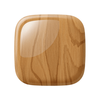 Abstracted wooden square with a reflective surface on a transparent scene of solitude png