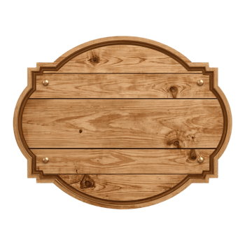 Ornate vintage wood sign with decorative frame against an expansive canvas of solid hue png