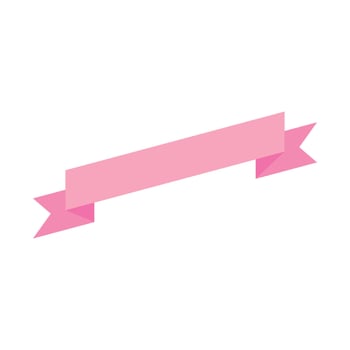 Stylish Pink Colored Blank Ribbons in Flat Style Template vector