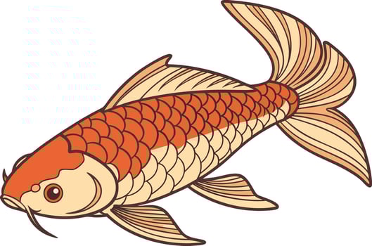 Goldfish in Natural Color Style vector
