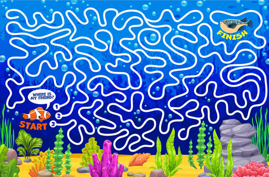 Underwater maze for children vector