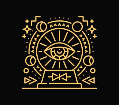 Magic Boho esoteric human eye symbol or tattoo vector