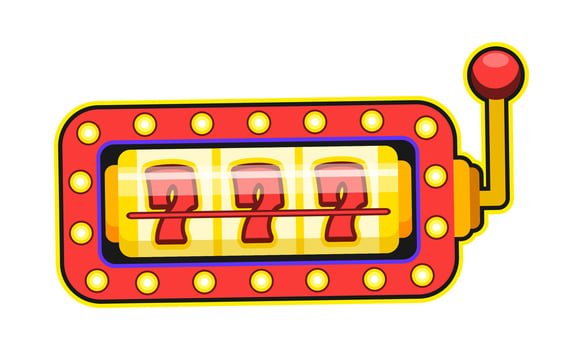 Slot machine casino gambling Y2K groovy 777 sticker vector